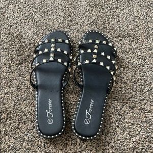 Black studded sandals